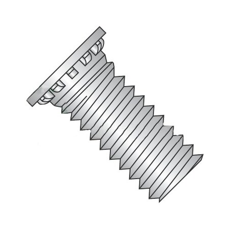 Self-Clinching Stud, #10-24, 1, Self Clinching, Stainless Steel; 18-8, Plain Finish, 6000 PK